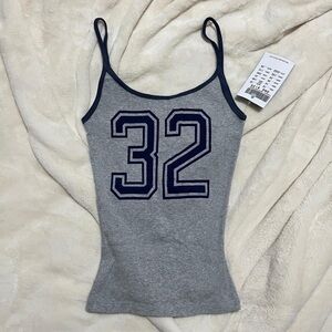 brandy melville ♡ skylar tank top grey navy blue 32 y2k